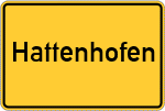 Place name sign Hattenhofen, Kreis Fürstenfeldbruck