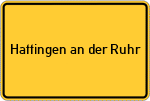 Place name sign Hattingen an der Ruhr