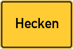 Place name sign Hecken, Hunsrück