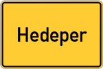 Place name sign Hedeper