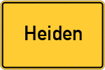 Place name sign Heiden, Kreis Borken