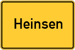 Place name sign Heinsen, Weser