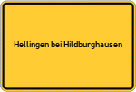 Place name sign Hellingen bei Hildburghausen