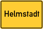 Place name sign Helmstadt, Unterfranken