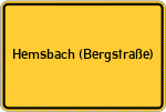 Place name sign Hemsbach (Bergstraße)