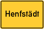 Place name sign Henfstädt