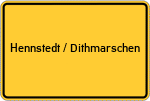 Place name sign Hennstedt / Dithmarschen