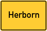 Place name sign Herborn, Hessen