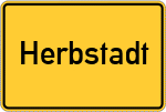 Place name sign Herbstadt