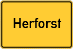 Place name sign Herforst