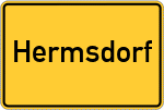 Place name sign Hermsdorf, Thüringen