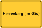 Place name sign Herrenberg (im Gäu)