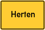 Place name sign Herten, Westfalen