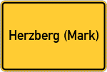 Place name sign Herzberg (Mark)