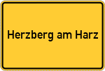 Place name sign Herzberg am Harz
