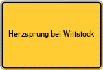 Place name sign Herzsprung bei Wittstock