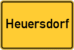 Place name sign Heuersdorf
