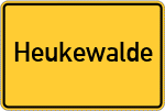 Place name sign Heukewalde