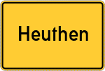 Place name sign Heuthen