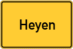 Place name sign Heyen, Kreis Holzminden