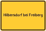 Place name sign Hilbersdorf bei Freiberg