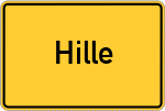 Place name sign Hille