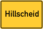 Place name sign Hillscheid, Westerwald