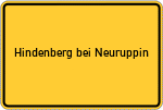 Place name sign Hindenberg bei Neuruppin