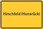 Place name sign Hirschfeld (Hunsrück)