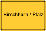 Place name sign Hirschhorn / Pfalz