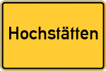 Place name sign Hochstätten, Kreis Bad Kreuznach