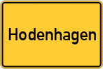 Place name sign Hodenhagen