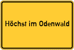 Place name sign Höchst im Odenwald