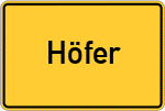 Place name sign Höfer, Kreis Celle