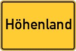 Place name sign Höhenland
