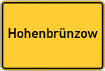 Place name sign Hohenbrünzow