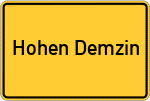 Place name sign Hohen Demzin