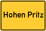 Place name sign Hohen Pritz