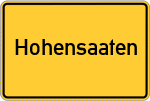 Place name sign Hohensaaten