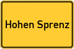 Place name sign Hohen Sprenz