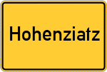 Place name sign Hohenziatz