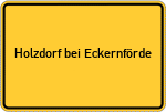 Place name sign Holzdorf bei Eckernförde