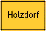 Place name sign Holzdorf, Elster
