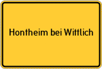 Place name sign Hontheim bei Wittlich