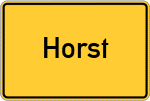 Place name sign Horst, Kreis Herzogtum Lauenburg