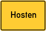 Place name sign Hosten