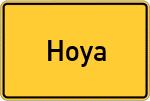 Place name sign Hoya, Weser