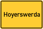 Place name sign Hoyerswerda