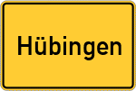 Place name sign Hübingen, Westerwald