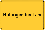 Place name sign Hüttingen bei Lahr